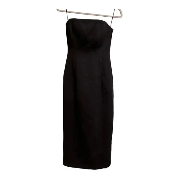NWT A.L.C Elizabeth Strapless Midi Dress In Black | Size 0‎ - Picture 1 of 9